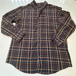 Duluth Trading Co Plaid Relaxed Fit Shirt - Black and Tan, Medium